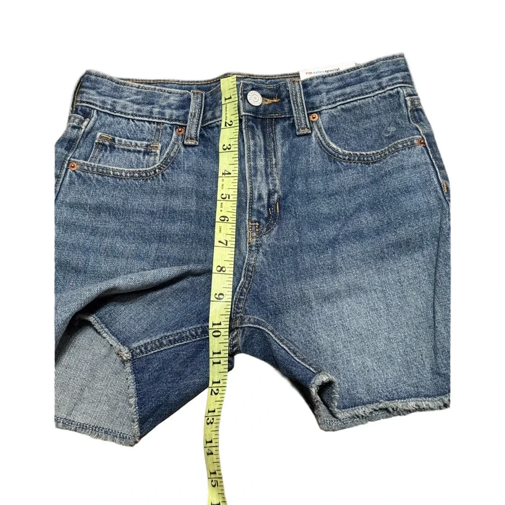 Old Navy High-Rise Slouchy Straight Denim Cut Off Distressed Short Girls Size 10